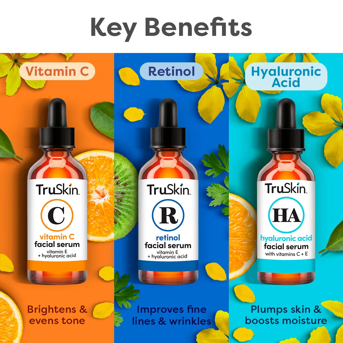 Age Defying 3-Pack Bundle with Vitamin C Serum, Retinol Serum and Hyaluronic Acid