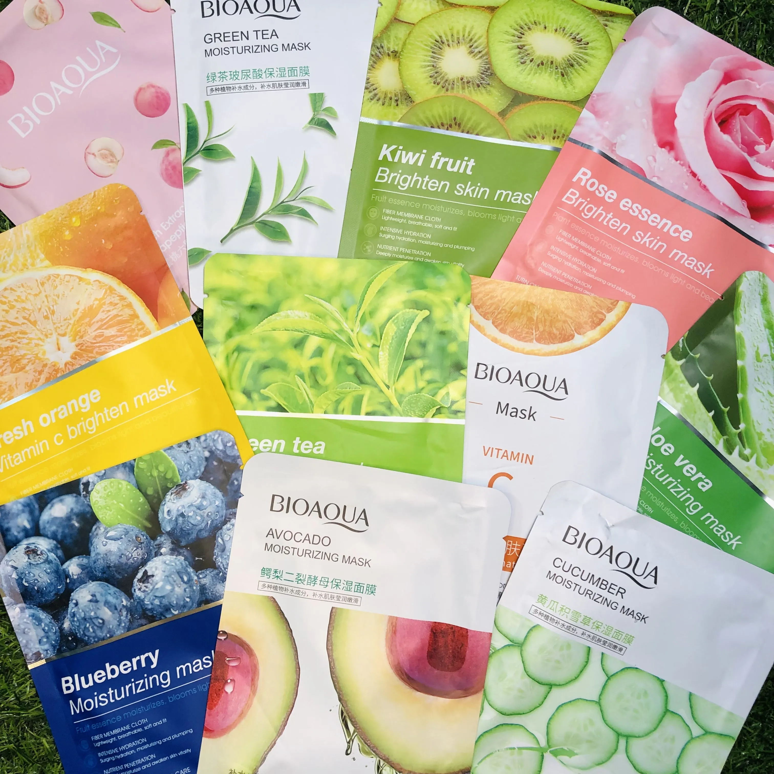 BioAqua - Fruity Hydrating Face Sheet Masks Moisturizing & Brightening Masks