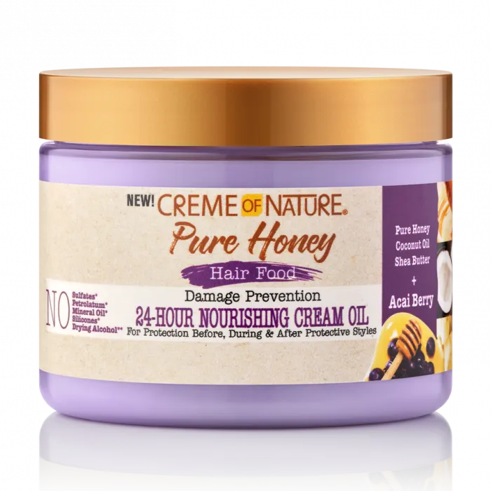 Creme of Nature Pure Honey Hair Food 24-Hour Nourishing Cream Oil 4.7 oz