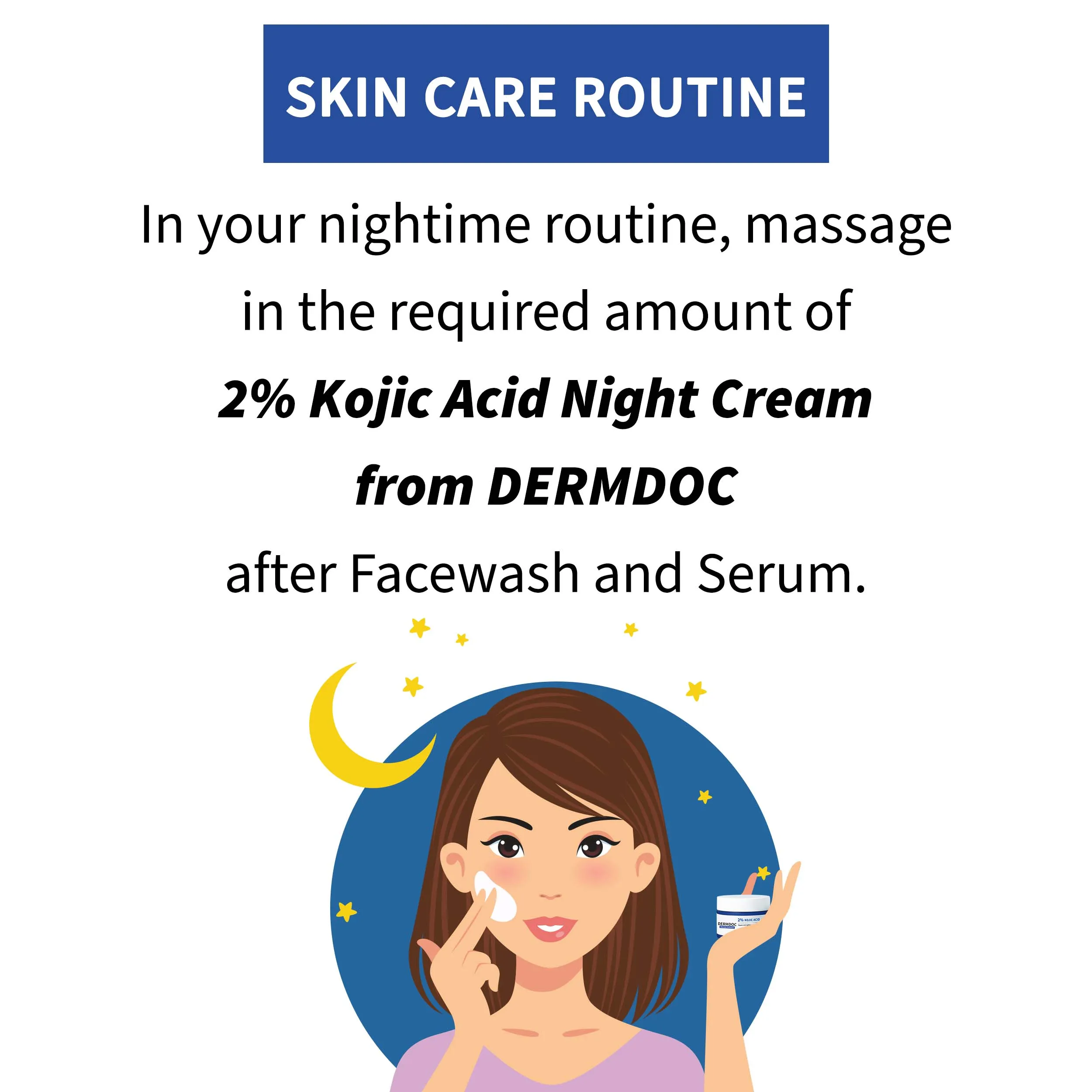 DermDoc 2% Kojic Acid Night Cream (50 gm) | kojic acid cream | night cream | fairness night cream | night cream for oily skin | skin brightening cream | anti blemish cream | cream