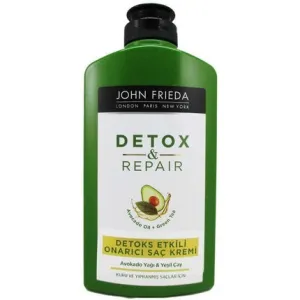 John Frieda Detoxifying & Repairing Conditioner 250ml Moisturizing & Smoothing for Dry Skin , damaged and damaged hair with avocado oil and green tea