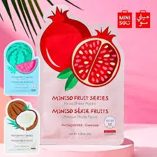 Pack of 3 | Fruit Series Hydrating Facial Sheet Mask (Pomegranate)