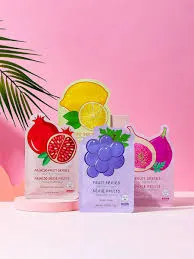 Pack of 3 | Fruit Series Hydrating Facial Sheet Mask (Pomegranate)